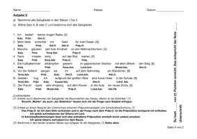 Vorschau - Arbeitsblätter - LK Satzglieder bestimmen (inkl. Lösungen) - Seite 3
