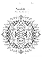Vorschau - Arbeitsblätter - Ausmalbild: Mandala 29, Stillarbeit - Seite 1