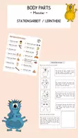 Vorschau - Stundenentwürfe - Body Parts Monster Lerntheke - Deckblatt