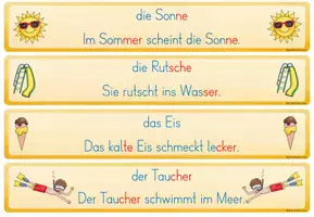 Vorschau - Arbeitsblätter - Schleichdiktat/ Laufdiktat Sommer Kl. 1/2 - Seite 2