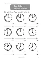 Vorschau - Arbeitsblätter - Uhrzeit 20 Arbeitsblätter - Seite 1