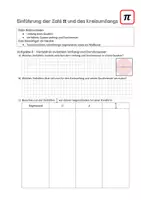 Vorschau - Arbeitsblätter - Herleitung PI & Berechnung des Kriesumfangs - Seite 1