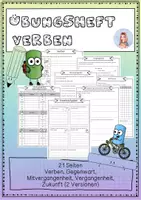 Vista previa - Hojas de trabajo - Übungsheft Verben (Arbeitsblätter) - Portada