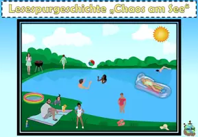Vorschau - Arbeitsblätter - Lesespurgeschichte "Chaos am See" Level 2 DaZ / Deutsch - Seite 2