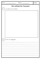 Vorschau - Arbeitsblätter - Einführung Tausenderraum - Deckblatt