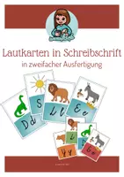 Vorschau - Fördermaterial/Inklusion - Materialpaket: Lautkarten in Schreibschrift - mit und ohne Lineatur - Seite 1