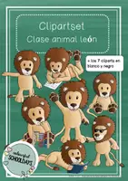 Vista previa - Elementos para la creación de materiales - Clipartset - Clase de leones (uso privado) - Portada
