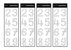 Vorschau - Fördermaterial/Inklusion - Einmaleins-Lesezeichen schwarz-weiß - Seite 1