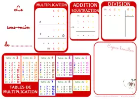 Aperçu - Apprentissages en autonomie - Sous-mains mémo maths CE2 CM1 rouge - Page 2