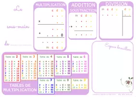 Aperçu - Apprentissages en autonomie - Sous-mains maths modulable CP-CM1 - Edition Violet PREMIUM - Page de couverture