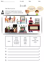 Vorschau - Arbeitsblätter - In a cafe- Fragen im Present Progressive - Deckblatt