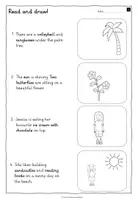 Aperçu - Feuilles d'exercices - Été - Lire et dessiner - Feuilles de travail / Summer - Read and Draw - Worksheets - Page 3