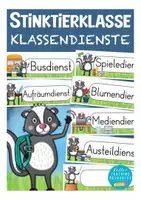Vorschau - Aufgabenkarten - Klassendienste - Stinktierklasse Grundschule Klassentier Stinktier - Deckblatt