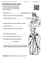 Vorschau - Arbeitsblätter - Arbeitsblatt "Papst" + Onlineübung & MP3 + Mindmap + Infografik - Deckblatt