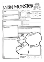 Aperçu - Feuilles d'exercices - MONSTER Steckbrief - kreatives Schreiben Deutsch / DAZ / Allemand kostenlos / Freebie - Page 2