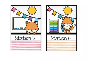 Vorschau - Stationenlernen - Stationsschilder für Stehrahmen – Stationenbetrieb - Fuchsklasse - Seite 3