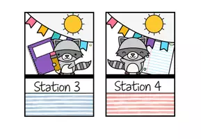 Vorschau - Poster - Stationsschilder für Stehrahmen – Stationenbetrieb - Waschbärenklasse - Seite 2