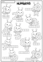 Vista previa - Hojas de trabajo - NUMBERS 1-10 - Working on words - página 3