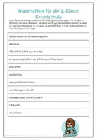 Vorschau - Merkblätter - Materialliste für die 1. Klasse Grundschule - Seite 2