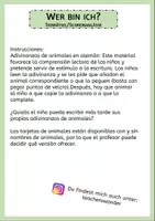 Vista previa - Hojas de trabajo - Wer bin ich? Tierrätsel - ¿Quién soy yo? Adivinanza de animales - página 1