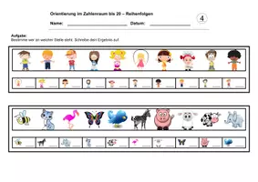 Vorschau - Arbeitsblätter - Orientierung im Zahlenraum bis 20 (alle Materialien) - Seite 1
