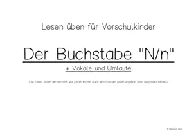 Vorschau - Arbeitsblätter - 9 Arbeitsblätter "Lesen üben - Buchstabe N/n" - Vorschule/ 1. Klasse - Seite 1