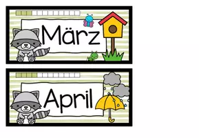 Vorschau - Poster - Klassenkalender - Tafelkalender - Hausübungstafel – Waschbärenklasse - Seite 3
