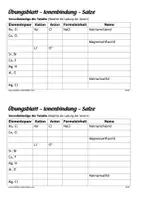 Vorschau - Arbeitsblätter - Übungsblatt Salze Ionenbindung - Seite 1