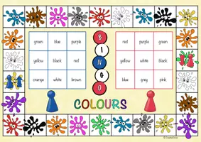 Vorschau - Spiele - Colours Bingo – Spielfeld für den Englischunterricht - Seite 1