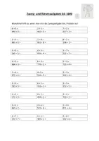 Vorschau - Arbeitsblätter - Zwerg- und Riesenaufgaben ZR 1000 Übungsaufgaben - Seite 1