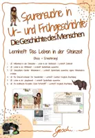 Vorschau - Arbeitsblätter - UR2 Spurensuche in Ur- und Frühgeschichte - 4.-9. Stunde: Lernheft - Das Leben in der Steinzeit (Komplettversion) - Deckblatt