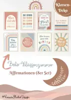 Vorschau - Poster - Boho Wandbilder/ Poster mit Affirmationen für dein Klassenzimmer (8er Set) - Deckblatt