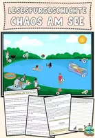 Vorschau - Arbeitsblätter - Lesespurgeschichte "Chaos am See" Level 3 DaZ / Deutsch - Deckblatt