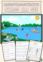 Vorschau - Arbeitsblätter - Lesespurgeschichte "Chaos am See" Level 2 DaZ / Deutsch - Deckblatt