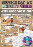 Vorschau - Arbeitsblätter - Geburtstagsparty: Was möchtest du essen - Deckblatt