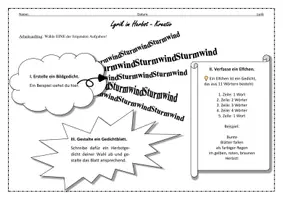 Vorschau - Arbeitsblätter - Lyrik im Herbst: Kreativer Umgang mit Gedichten - als PDF & Word - Seite 1