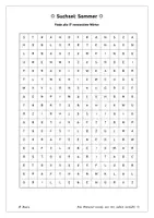 Vorschau - Arbeitsblätter - Suchsel: Sommer (mit Lösung) - Deckblatt