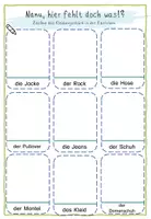 Aperçu - Feuilles d'exercices - Allemand : Cahier "Les vêtements" + Vocabulaire - Page 3