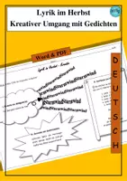 Vorschau - Arbeitsblätter - Lyrik im Herbst: Kreativer Umgang mit Gedichten - als PDF & Word - Deckblatt