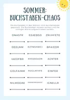 Vorschau - Arbeitsblätter - Sommer-Spiel: Buchstaben-Chaos - Seite 1