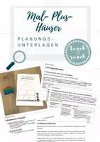 Vorschau - Stundenentwürfe - Planungsunterlagen Forscherheft Mal- Plus- Häuser - Deckblatt