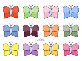 Vorschau - Mal- und Bastelvorlagen - MUFFIN-TOPPER (Cake-Topper / Spieße) „SCHMETTERLING“ - Seite 1