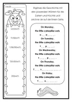 Vorschau - Arbeitsblätter - The very hungry caterpillar (Arbeitsblätter und Bastelvorlagen) - Seite 2