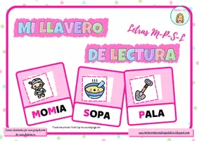 Vista previa - Juegos / Gamificación - LLAVERO INICIACIÓN A LA LECTURA LETRAS M-P-S-L - página 1