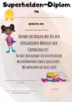 Vorschau - Poster - Abschluss Grundschule - Urkunden-Paket für 4.Klässler + Wimpel - Deckblatt