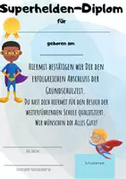Vorschau - Poster - Abschluss Grundschule - Urkunden-Paket für 4.Klässler + Wimpel - Seite 1