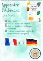 Aperçu - Feuilles d'exercices - Allemand : Cahier "Les fruits" + Vocabulaire - Page de couverture