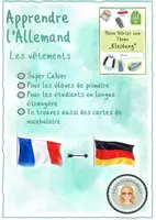 Aperçu - Feuilles d'exercices - Allemand : Cahier "Les vêtements" + Vocabulaire - Page de couverture