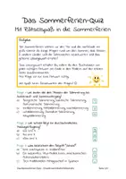 Vorschau - Arbeitsblätter - Das Sommerferien-Quiz: Mit Rätselspaß in die Sommerferien - Seite 1