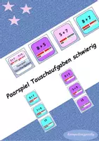 Vorschau - Spiele - Paarspiel Rechentrick: Tauschaufgaben (mit Farben) --> einfache Variante ZR 20 - Deckblatt